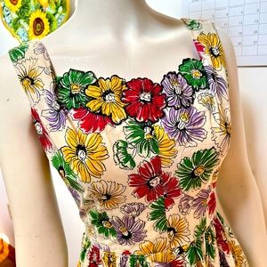 VINTAGE 1950S SAKS FIFTH AVENUE COTTON DRESS-GORGEOUS-S
